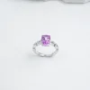 Delicate Padparadscha Silver Ring