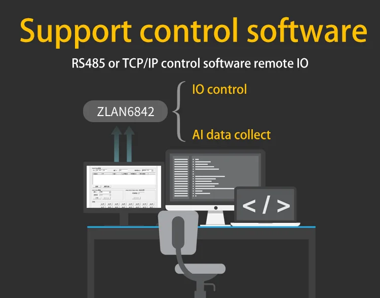 8 Multiple Channels Modbus Tcp I/ O Module Ethernet Rj45 Remote Iot ...