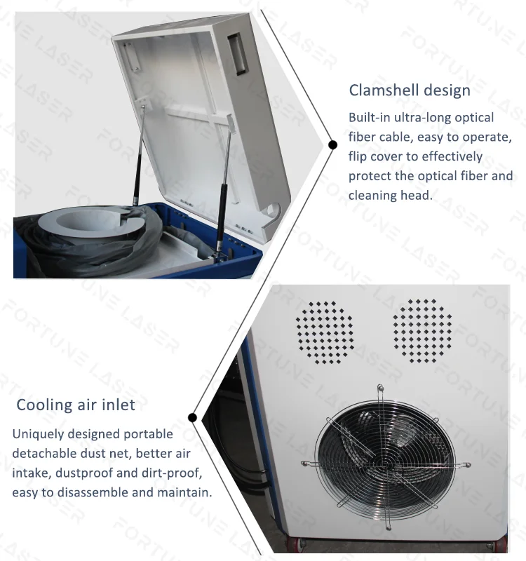 Cleanlaser Continuous Cleaning Laser Rust Removal Machine Paint Removal Machine Metal Mould Cleaning Laser