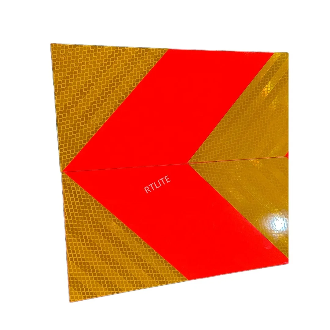 200mm X 1700mm Yellow Red Chevron Reflective Sticker Adhesive Vehicle Truck Bumper Sticker