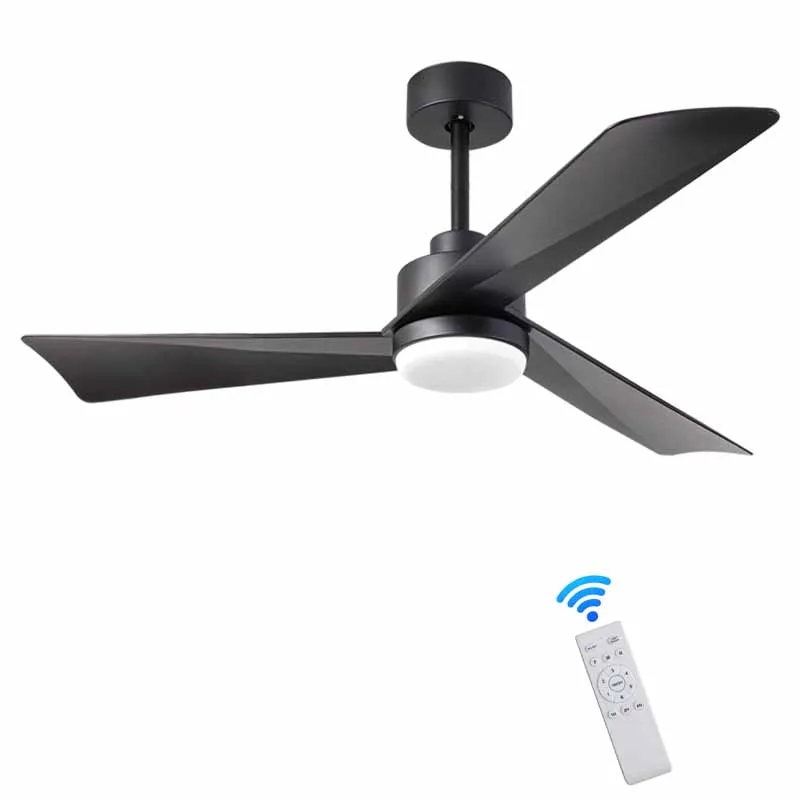 Hot Sale Midcentury Design Remote Control LED Light Ceiling Fan Flush Mounted para sa Silid-tulugan