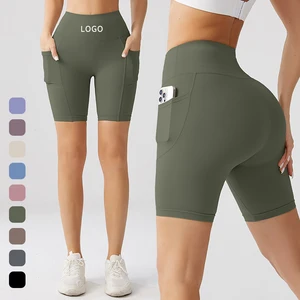 Custom Logo High-Waist Women's Fitness Shorts Tummy Control Yoga Scrunch Butt Lift Leggings With Print Sports Print Leggings