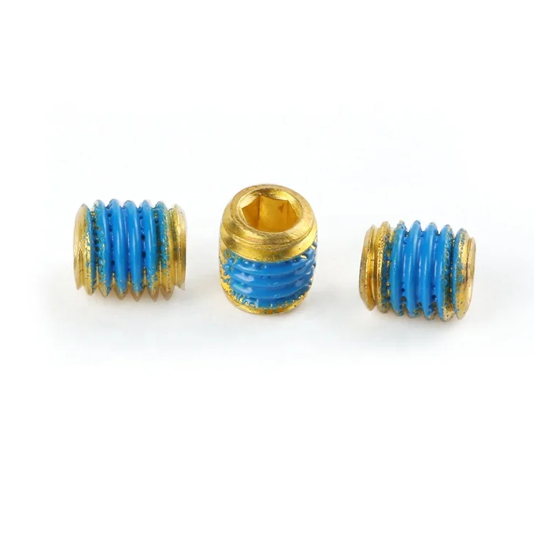 M2-M10 DIN916 brass cup point grub screws allen anti loosening nylon adhesive hex socket set screw