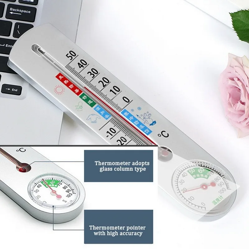 Long Wall Hanging Thermometer Indoor Outdoor Garden Home Garage Office Room  Hanging Logger Temperature Measurement Tool