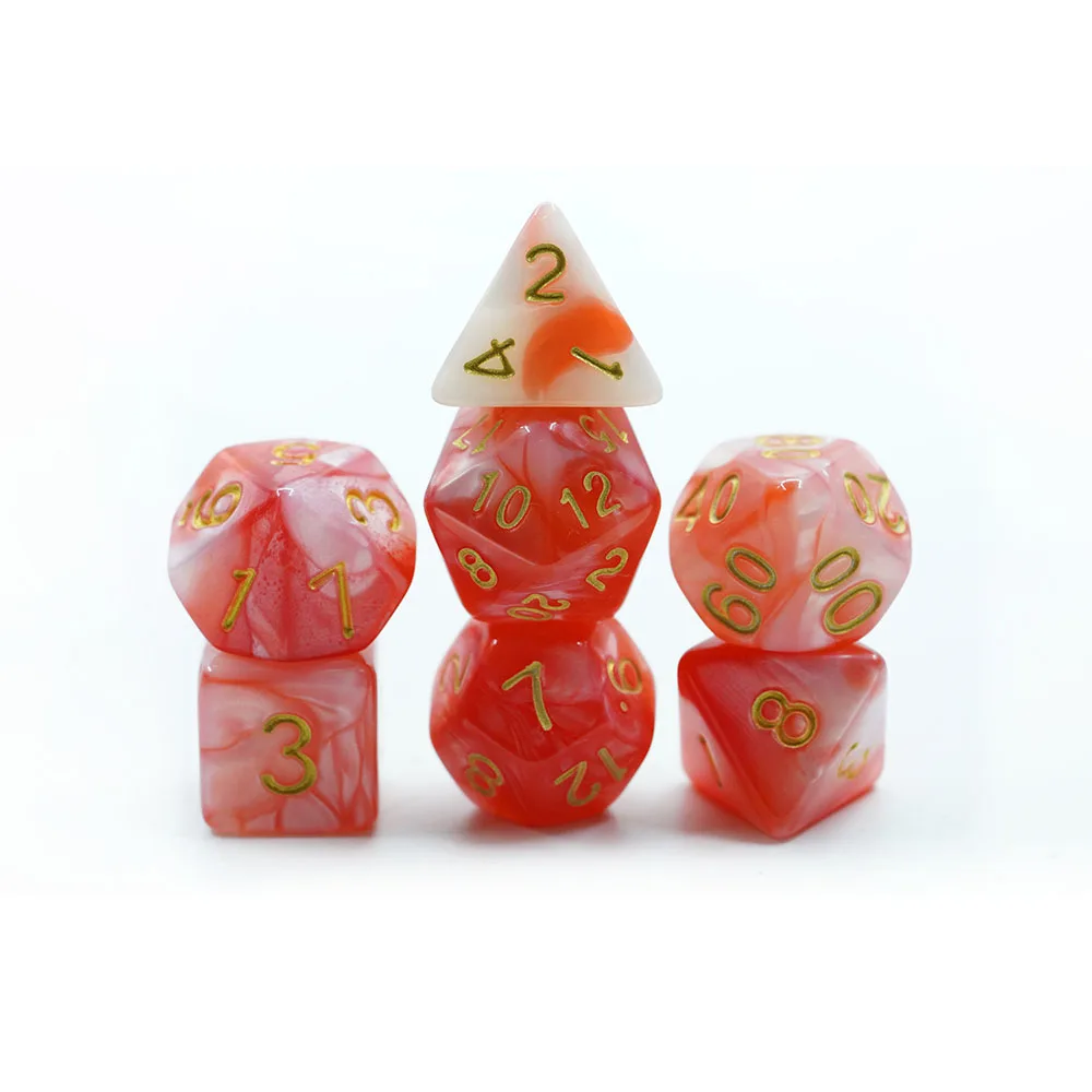 Saincheaptha 16mm Bicolor Polyhedral Résin Dice Plastargainn Dathaithe Leictéir Cluiche DND