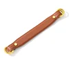 B-91 portatile in pelle pieno fiore a trama semplice marrone 25 cm con fibbia rotonda dorata