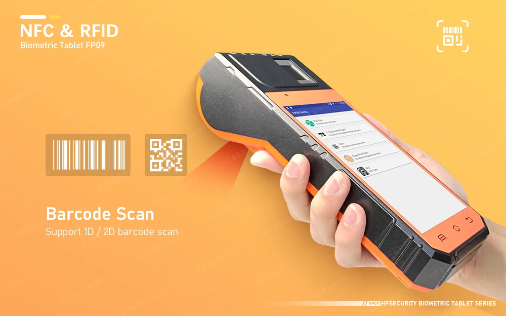 Hfsecurity Fp09 Android 4g Fingerprint Thermal Printer Barcode Scanner Terminal Buy Biometric