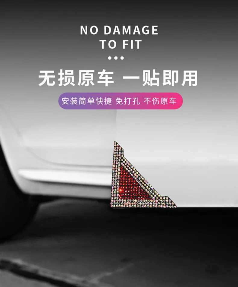 Bling Deurklinkbeschermers Voor Auto – 8 Stuks Strass-stickers, Zwart & Zilver, Universeel Voor De Meeste Voertuigen