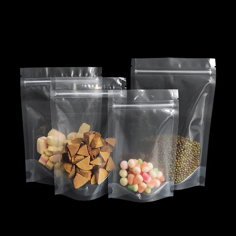 11x17cm Plastic Packaging Transparent Food Clear Zip Lock Resealable Bag  Stand up Pouch With Zipper