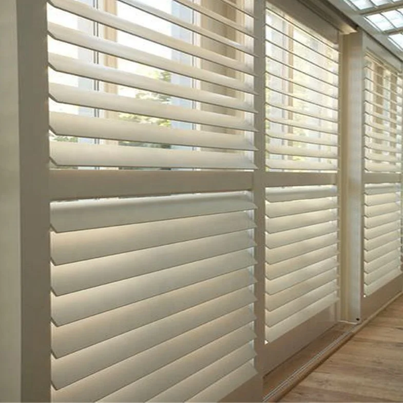 Factory Direct Custom Window Louver Plantation Shutters for Sliding Glass Doors