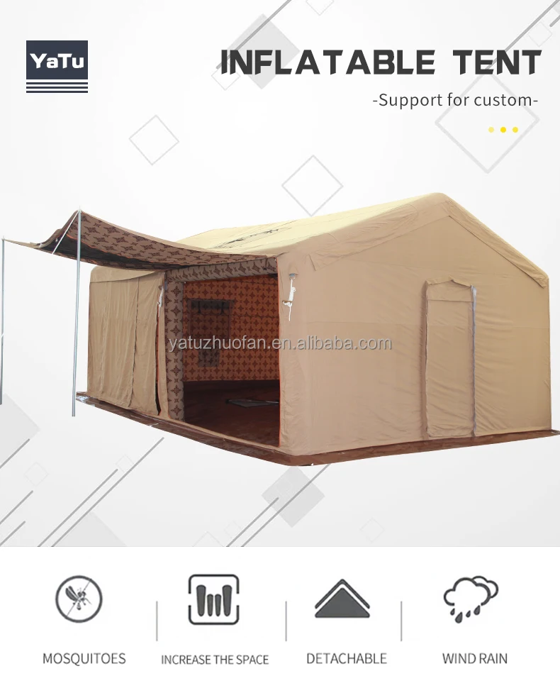 5*6m Qatar Canvas Tent Waterproof Outdoor Traveling Hiking Air Tent