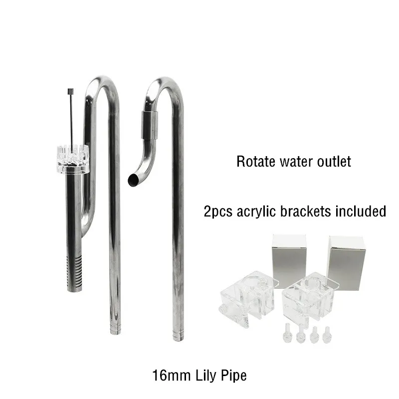 FZONE Aquarium Glazen Lelie Pijp Kits met Inflow Lily Outflow (In&Outlet: 13 mm