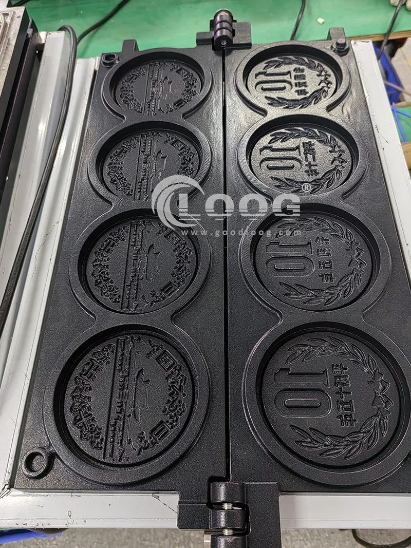 カスタムモールドコインチーズワッフルメーカー ノンスティック 10円チーズコインパンケーキマシン 小規模ビジネス向け