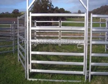 Galvanized Sheep and Goat Farm Gate in Frame for Portable Yard Fence Panel