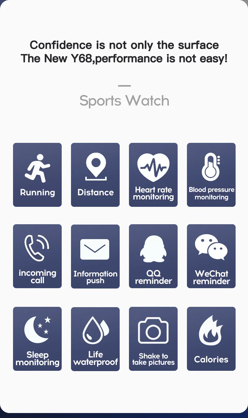 Reloj de pulsera Reloj D20: reloj inteligente deportivo y pulsera inteligente