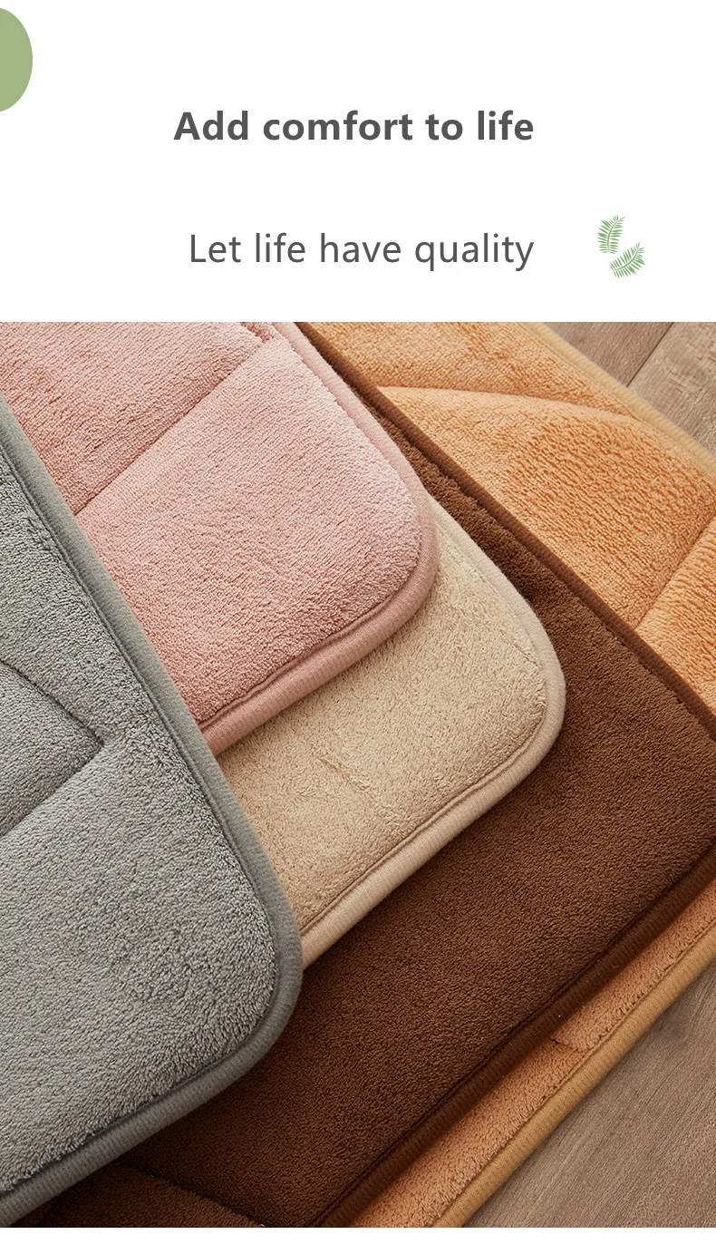 Factory Wholesale Customised Coral Velvet Anti Slip Environmental Protection Bath Mat Memory Foam Bathroom Mat manufacture