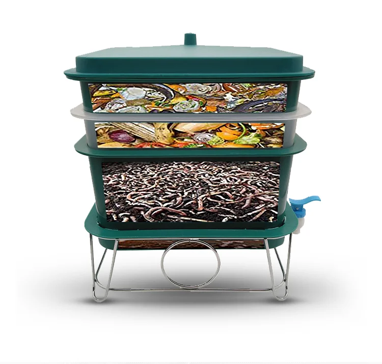 Customize 3-Tray Worm Bin for Garden Composting - Topxian