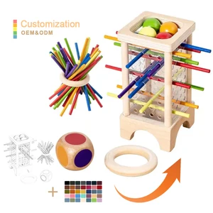 Customization Newest Colorful Wooden Stick Dice Set Montessori Balance Toy Parent-Child Interactive Wooden Educational Toys