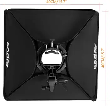 Godox Ajustable 40 X 40cm Flash Softbox with Bowens Mount S-type Bracket + Honeycomb Grid for Flash Speedlite Studio detail image