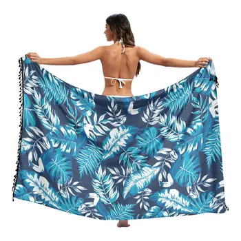 Summer Hawaiian Custom Tropical Print Girls Beach Sarong Pareo Beachwear For Women