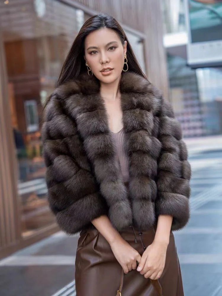 Wholesale Custom Real Russian Sable Fur Coat For Women - Winter