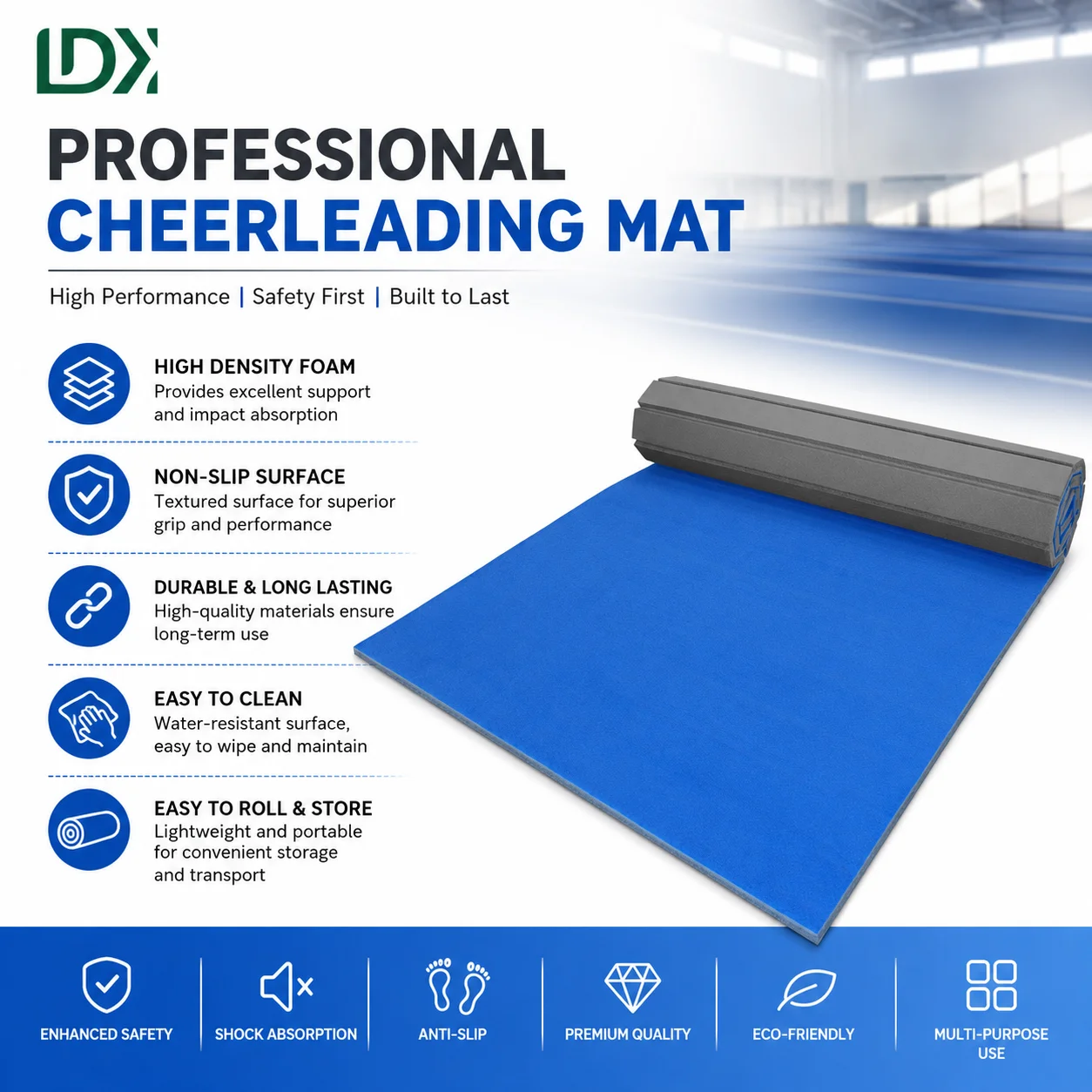 LDK Professional Roll Cheerleading Mats Gymnastics Roll Mat Mat Para Porristas