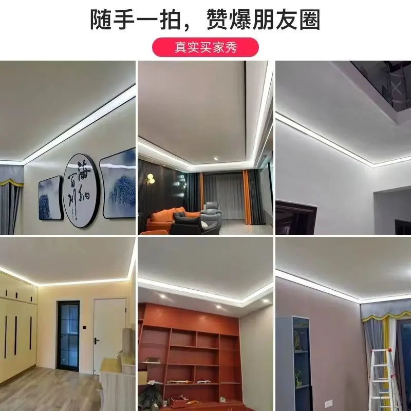 New Arrivals Slot-free Linear Light Double-light Top Corner Aluminum LED Channel for House Main Illumination Ceiling LED Profile