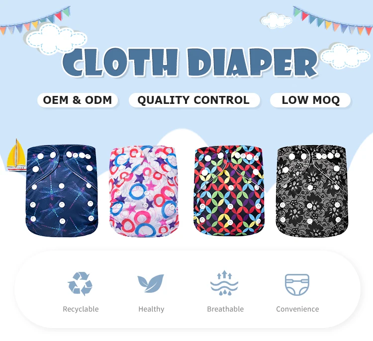 Good Hot Selling Baby Cloth Diapers One Size Adjustable Washable Reusable For Baby Girls And