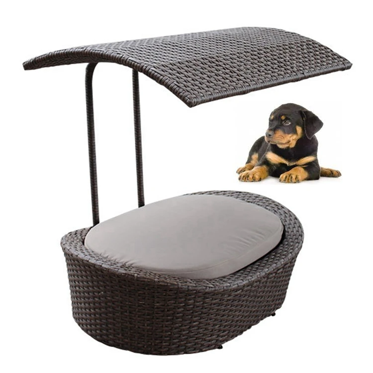 Designed Outdoor Garden Luxury Woven Pet Bed Rattan With Cushion Wicker ...