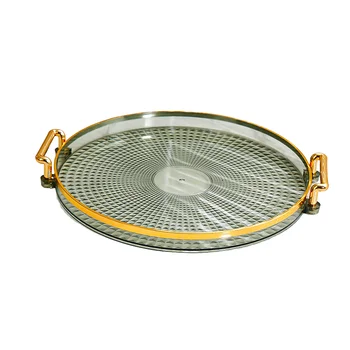 Wholesale Clear Acrylic Storage Insert Food Container with Gold Metal Handles Transparent Decorative Lucite for Kitchen Use