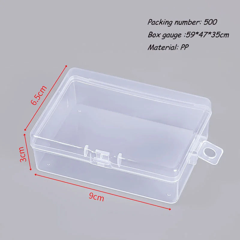 Transparent PP Plastic Rectangular Storage Box with Cover for Small ...