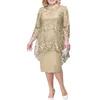 Yellow Embroidered mother of bride dress with jacket