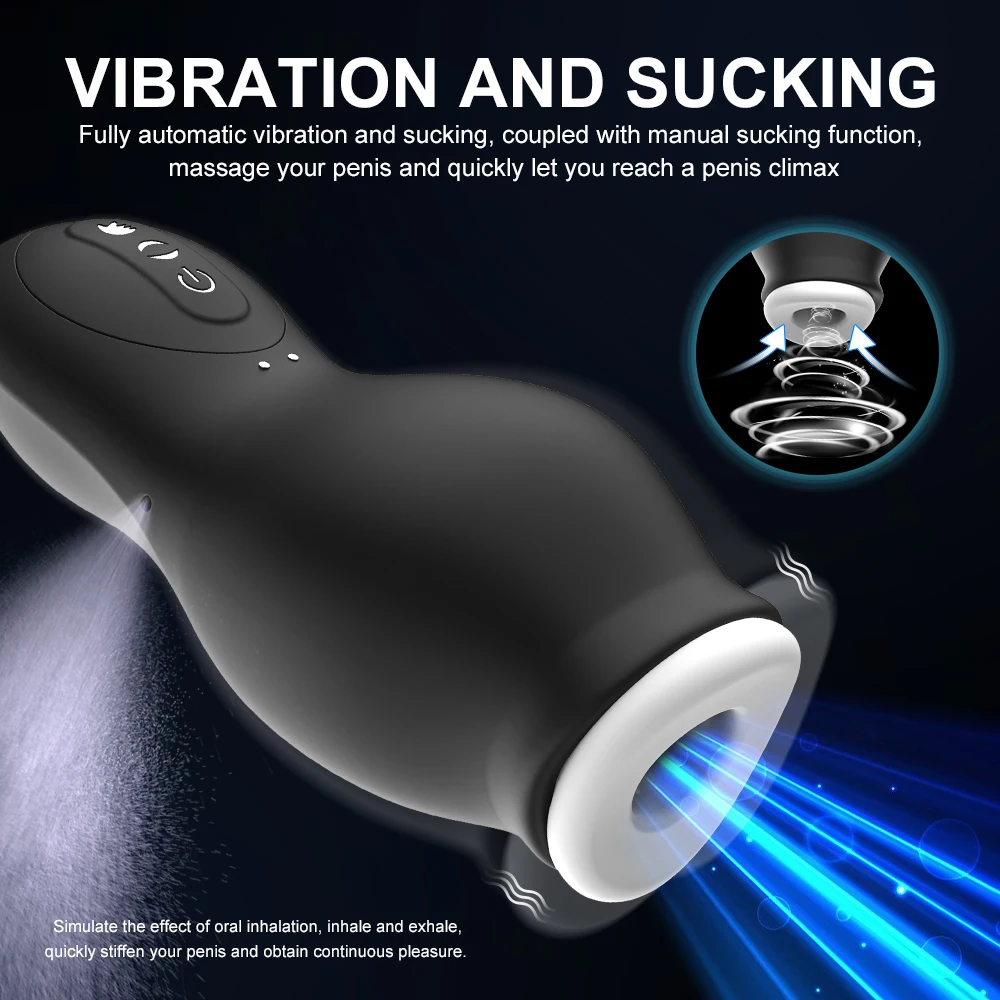 Automatic Sucking Male Machine Oral Vaginal Penis Vibrator Sex Toy For Men Masturbation Cup 8437