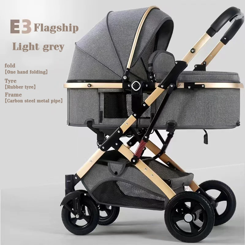 JXB A8188S 2024 Hot Mom Multifunctional High Landscape Light Small Foldable Stroller With Rubber Wheels