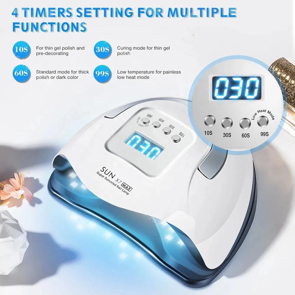 Новое поступление портативная 114 Вт сушилка для гель-лака SUNX7 MAX салона маникюра УФ Светодиодная лампа