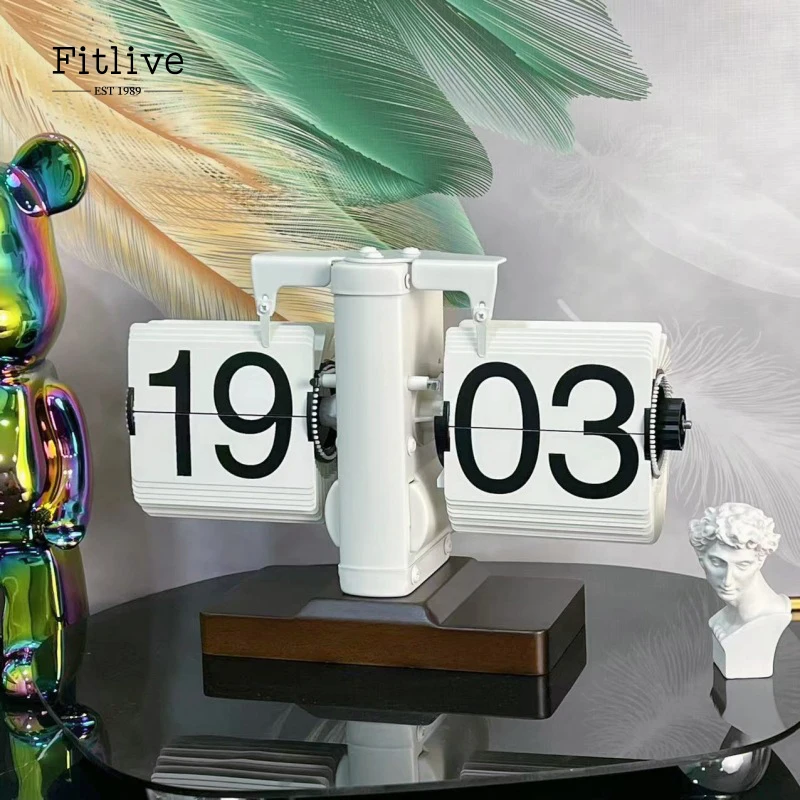 Modern Simple Style Metal Flip Clock Thanksgiving Day Present Art Deco Design Home Decor Gift Flip Clock