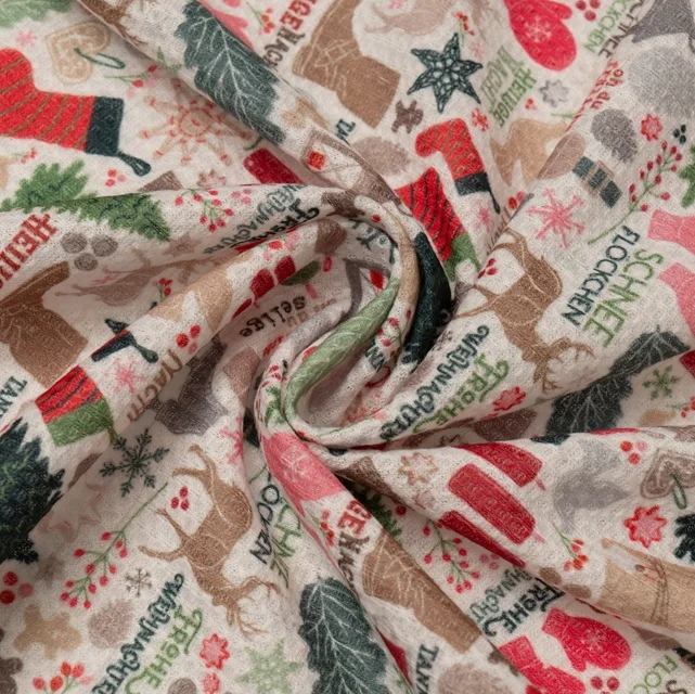 Waffle Fabric Custom Polyester Spandex Printed NO MOQ Knit Soft Waffle Fabric for Garment