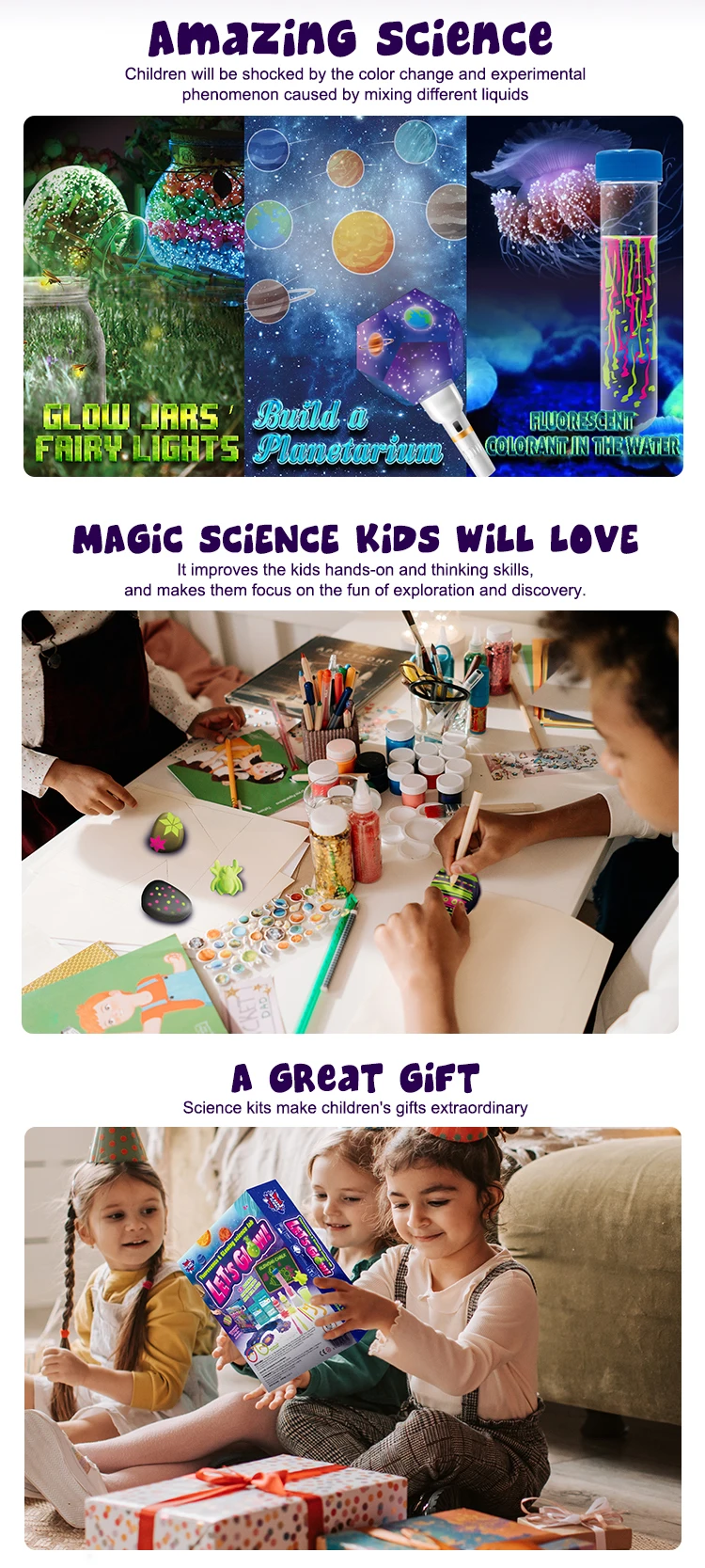 Stem Experiment Kit Chemistry To Diy Glow Sticks Magic New Glowinthe