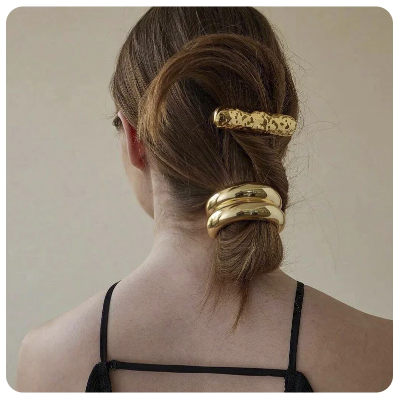 QT Hair Ties - Elegant, Waterproof 18K Gold Plated Accessories display picture 3