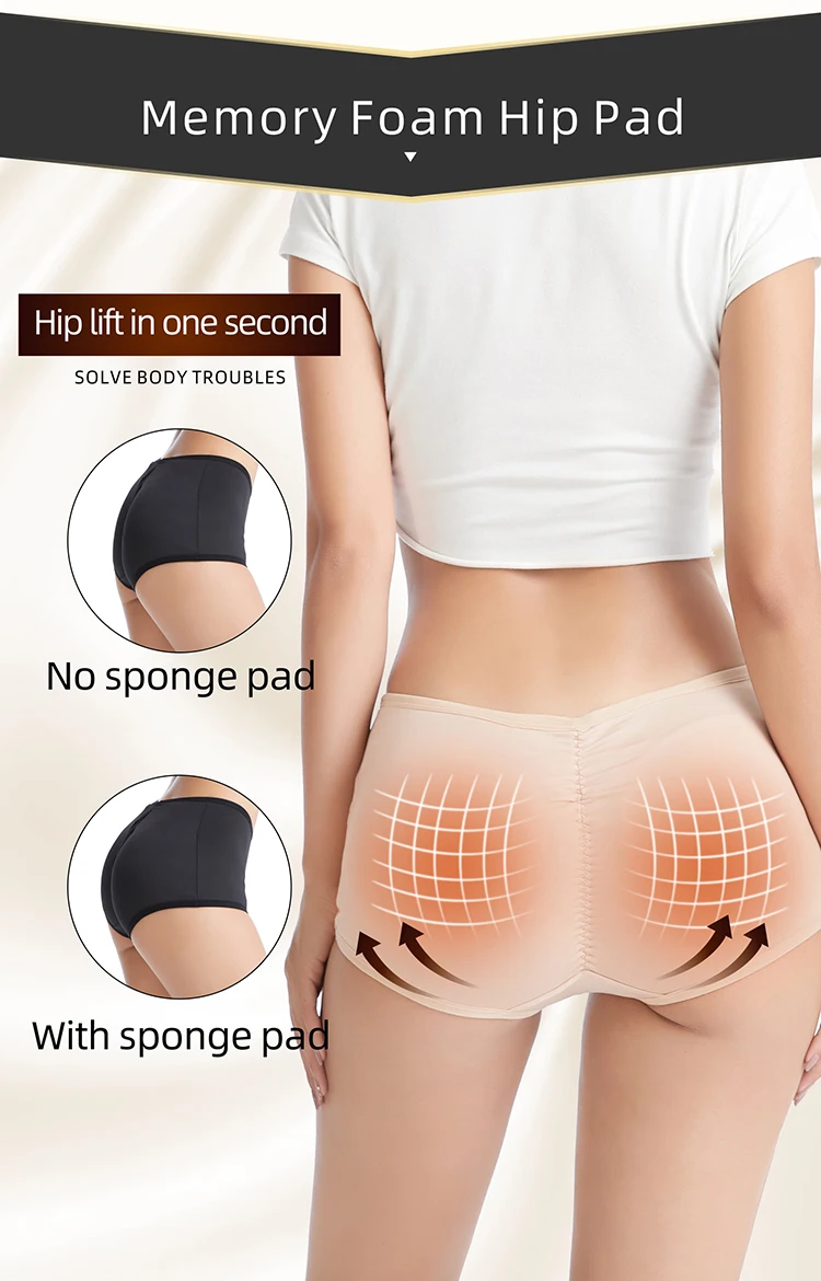 THEE Womens Body Shaper Butt Lifter Buttock Fake Butt Briefs Hip Enhancer Underwear 