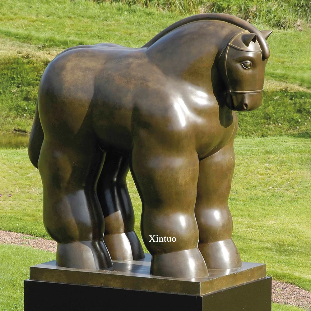 Fernando Botero Sculpture Reproductions Large Bronze Fat Horse Statue