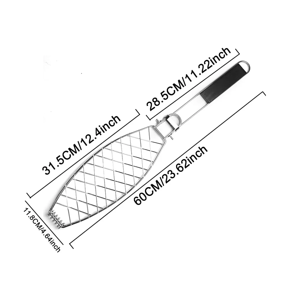Thickened Grilled Fish Clip Removable BBQ Grill Net Household Multifunctional Grilled Fish Clip Anti-Scald Barbecue Clip Tool
