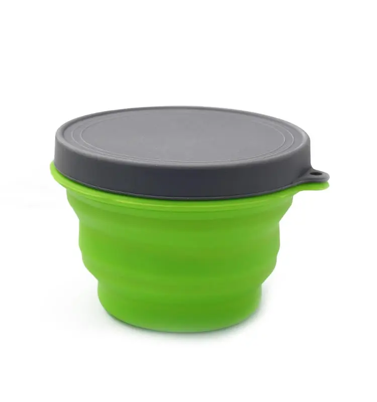 Camping Bowl With Lid Collapsible Silicone Bowl Camping Microvave And ...