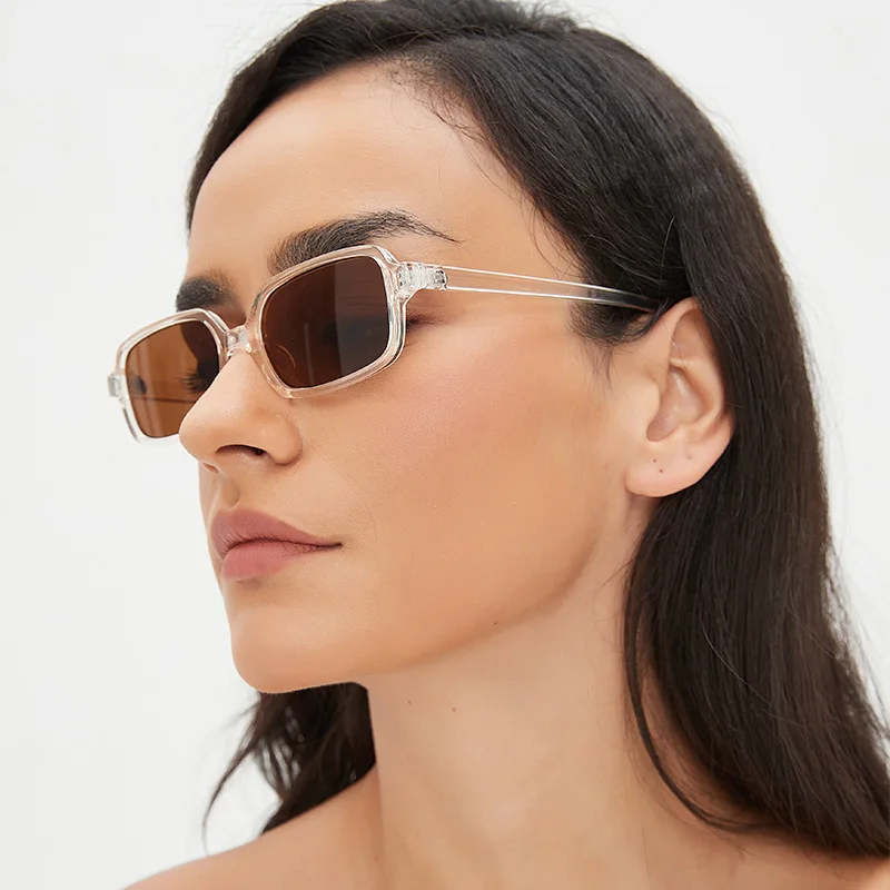 Nueva gran oferta, gafas de sol con montura cuadrada pequeña, gafas de sol a la moda para mujer, gafas Vintage para hombre, gafas con logotipo personalizado, sombrilla de tendencia
