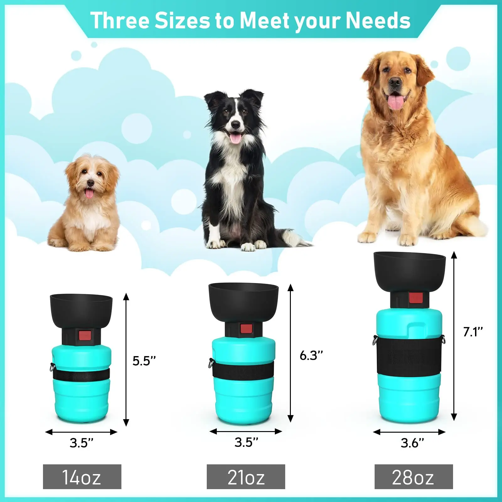 Amazon 28oz/800ml Animal Feeding Drinking Cup Bowl Pet Water Dispenser