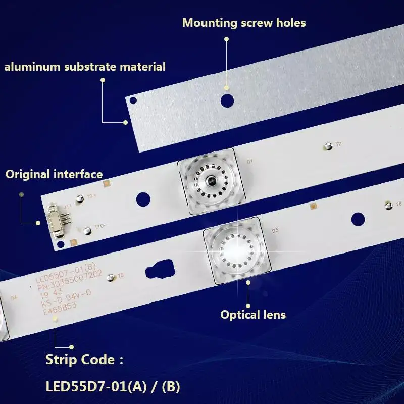 Kit 14 Strisce LED Per TV Haier 55E3500 E Altri Modelli - LED55D7-01 / 30355007202