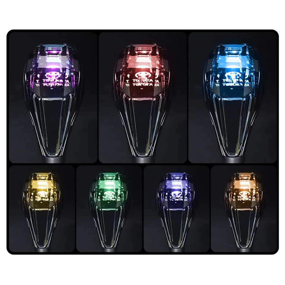 Car Gear Lever Knob Crystal Light,Led Light Up Auto Crystal Car Gear
