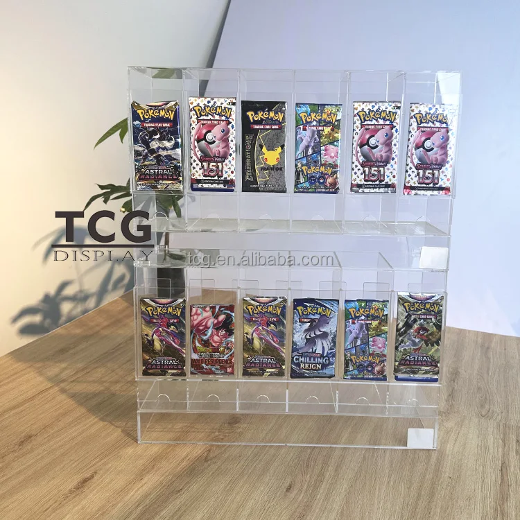 TCG Portable 6-Slot Stackable Water Resistant Eco-Friendly Acrylic Holder  for 300+ Pokemon Card Packs Pre-Assembled