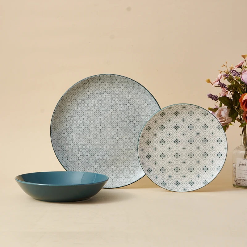 Durable Eco-Friendly Simple Style Porcelain Dinnerware Set Dishwasher Safe Ceramic Tableware for Home Hotel Parties Food Serving