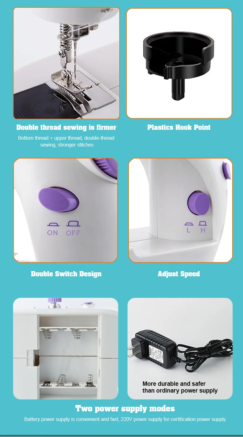 Mini Small Multi Function Electric Portable Sewing Machine Household Sewing Machine Handheld Garment Textile Machinery